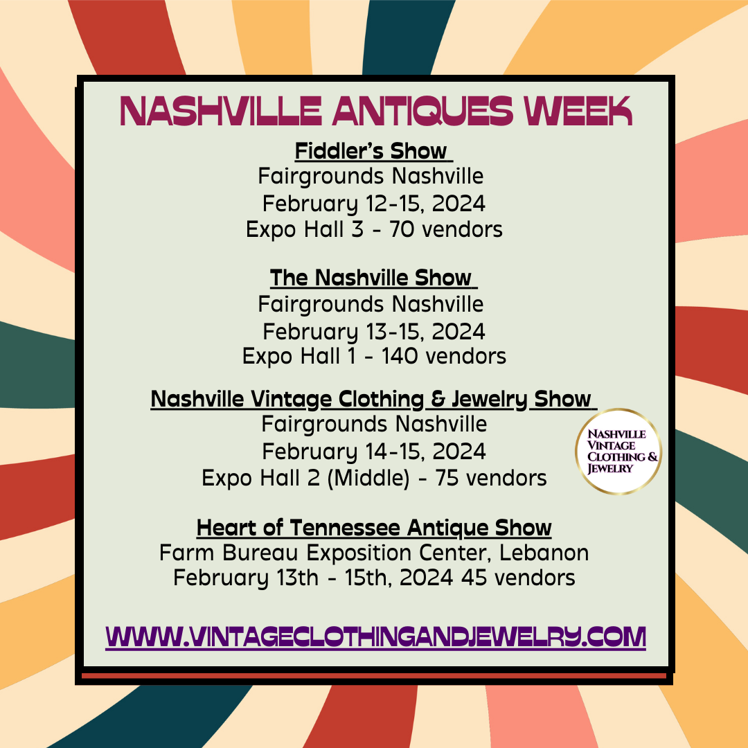Nashville Antiques Week at the Fairgrounds, 3rd week in February!